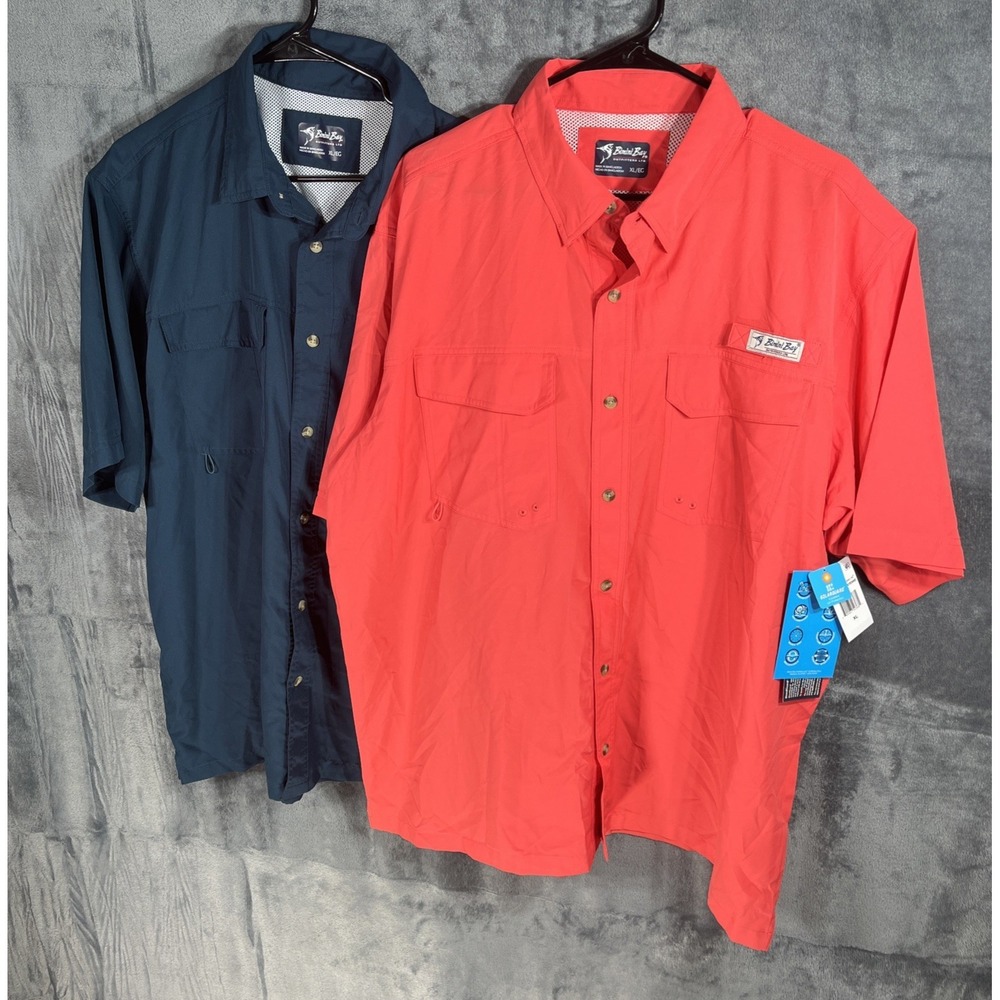 Lot Of 2 Bimini Bay Fishing Shirt Mens Size XL Lightweight Vented